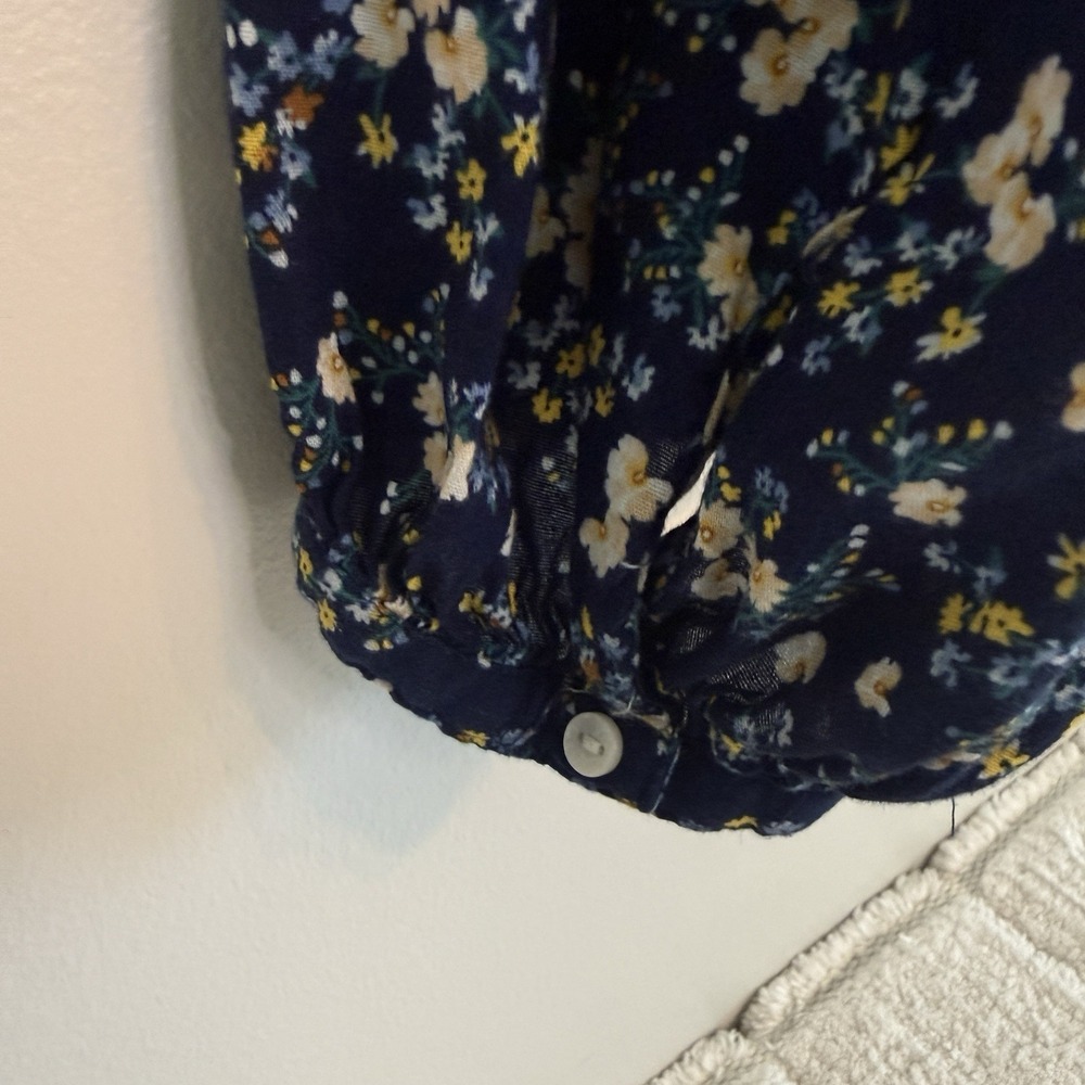 Old Navy Boho Floral Button Long Sleeve Top XL Feminine Cottagecore Timeless - Picture 5 of 14